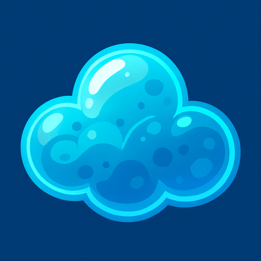 blue transparent cloud.
In-Game asset.  2d.  High contrast.  No shadows