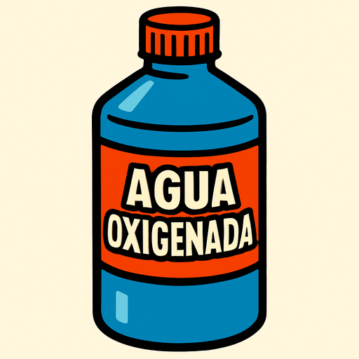 Un bote de agua oxigenada.
In-Game asset.  2d.  High contrast.  No shadows