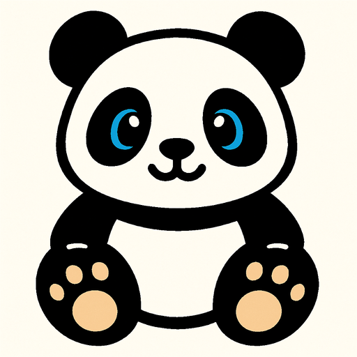 cute panda.
In-Game asset.  2d.  High contrast.  No shadows
