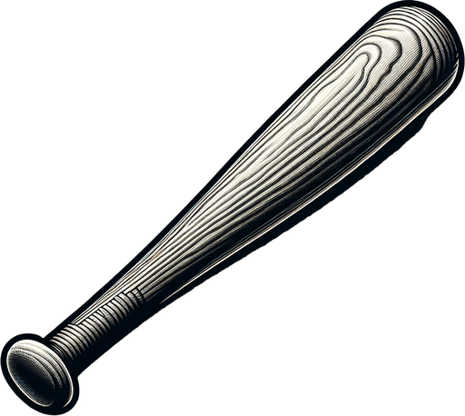 a baseball bat.
Single Game Texture.  In-Game asset.  2d.  Blank background.  High contrast.  No shadows