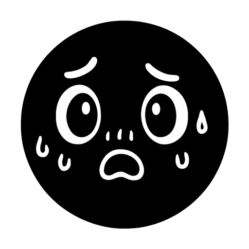 crea la imagen de una pelotita negra simple kawai y nerviosa.
In-Game asset.  2d.  High contrast.  No shadows