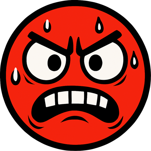 A nervous red ball with an angry face.
In-Game asset.  High contrast.  No shadows