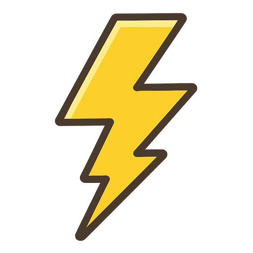 Şimşek. No background. Transparent background. Blank background. No shadows. 2d. In-Game asset. flat