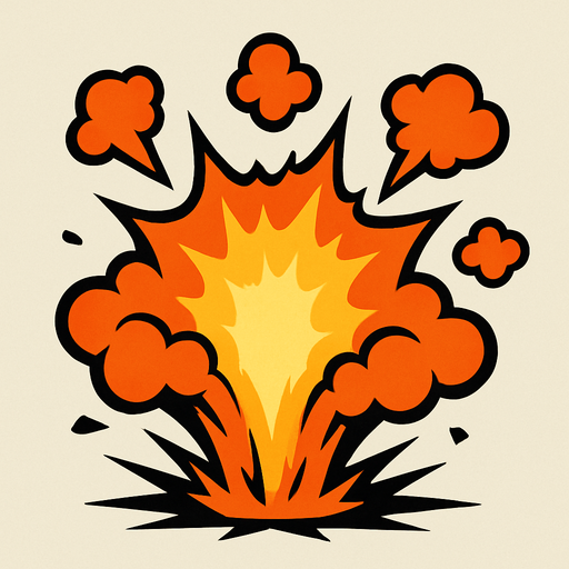 explosion.
In-Game asset.  2d.  High contrast.  No shadows