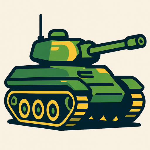 Un tanque.
In-Game asset.  2d.  High contrast.  No shadows