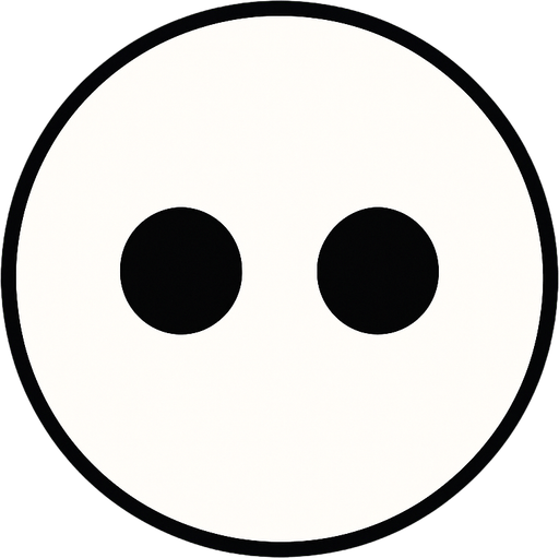White circle with two eyes, seen from above..
In-Game asset.  2d.  High contrast.  No shadows