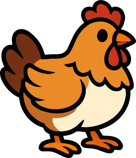 chicken.
In-Game asset.  2d.  High contrast.  No shadows