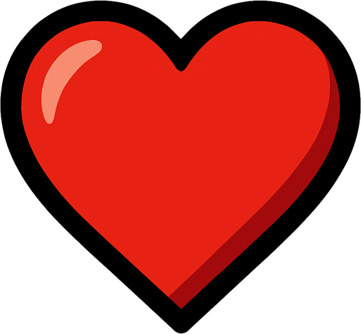 Heart.
In-Game asset.  2d.  High contrast.  No shadows