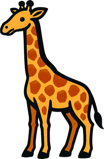 A giraffe.
In-Game asset.  2d.  High contrast.  No shadows