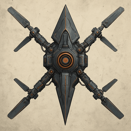 battle drone spear tip top view.