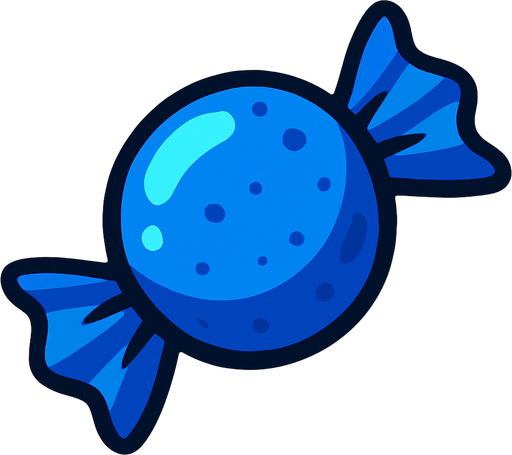 Mavi şeker.
In-Game asset.  2d.  High contrast.  No shadows