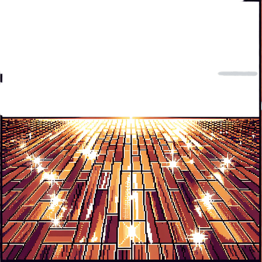 pixel art, shiny wooden plank floor..
Blank background. High contrast. No shadows.