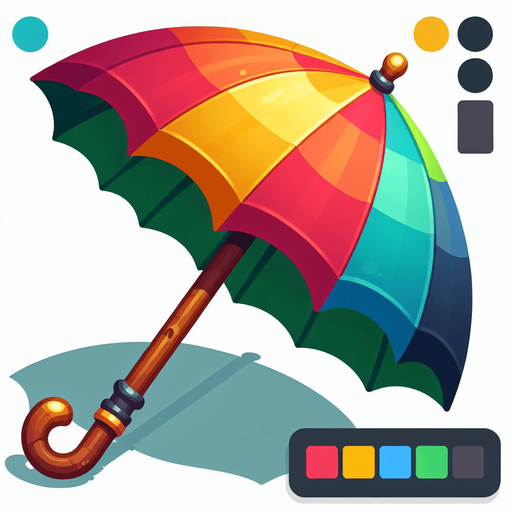 Umbrella.
Single Game Texture.  In-Game asset.  2d.  Blank background.  No shadows
