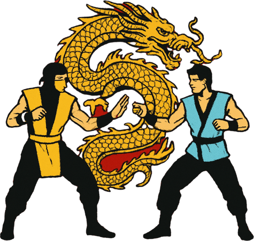 Çin temalı ejderhalı bir arka plan moral kombat benzeri resim olsun.
In-Game asset.  2d.  High contrast.  No shadows