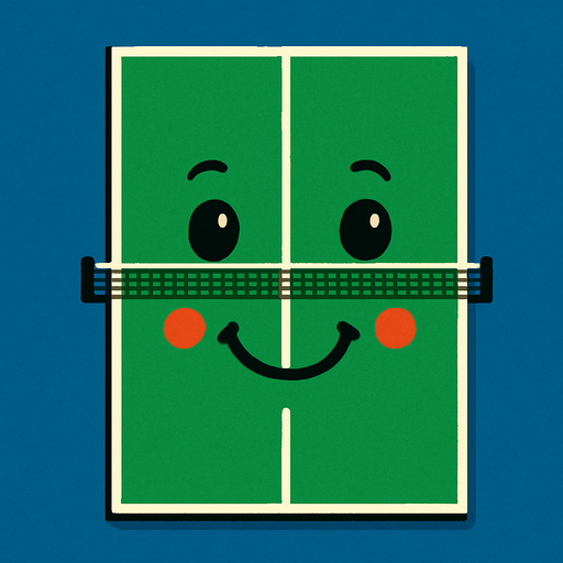 ping pong table only from the top with a face on it.
In-Game asset.  2d.  High contrast.  No shadows