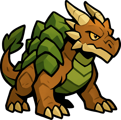Dragon terre.
In-Game asset.  2d.  High contrast.  No shadows
