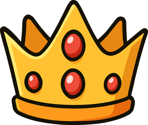crown.
In-Game asset.  2d.  No shadows. cartoon. animate. simple