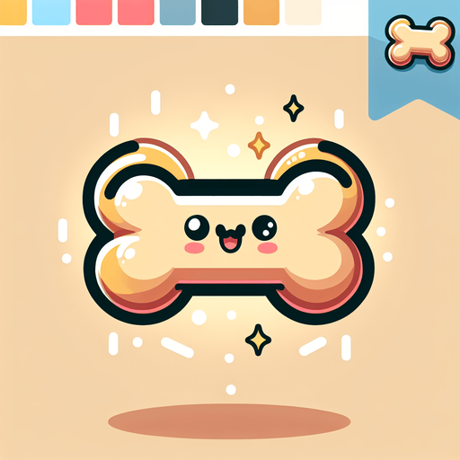a cute looking dog toy shaped like a bone..
Single Game Texture. In-Game asset. 2d. Blank background. High contrast. No shadows.