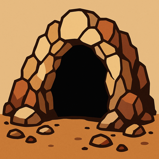 cave.
In-Game asset.  2d.  High contrast.  No shadows