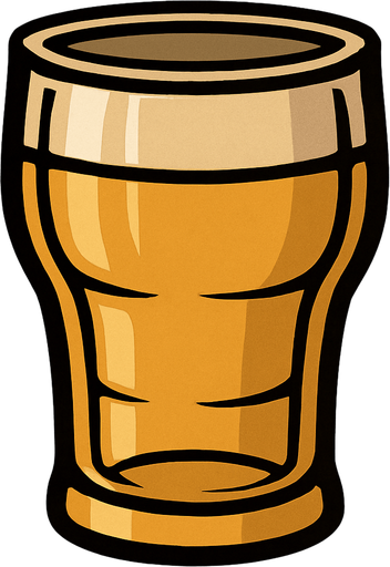 empty beer glass.
In-Game asset.  2d.  High contrast.  No shadows