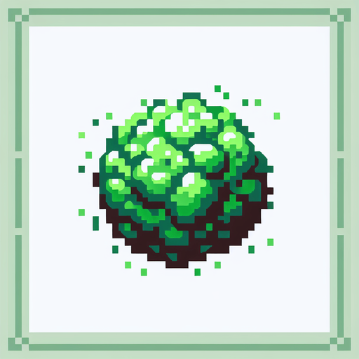 Genera un tipo de gas de color verde que este en pixel art.
Single Game Texture.  In-Game asset.  2d.  Blank background.  High contrast.  No shadows
