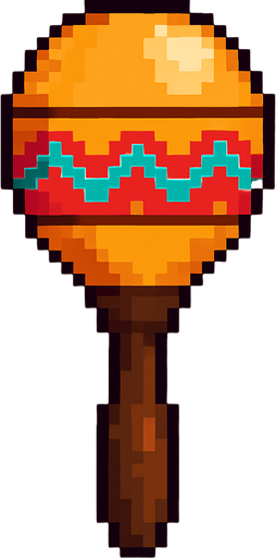 maracas instrument pixelart vertical 2d.
In-Game asset.  2d.  High contrast.  No shadows