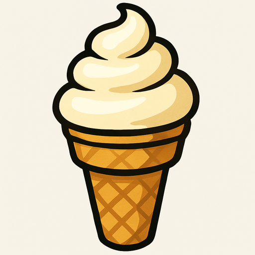 Cone de glace a la vanille.
In-Game asset.  2d.  High contrast.  No shadows