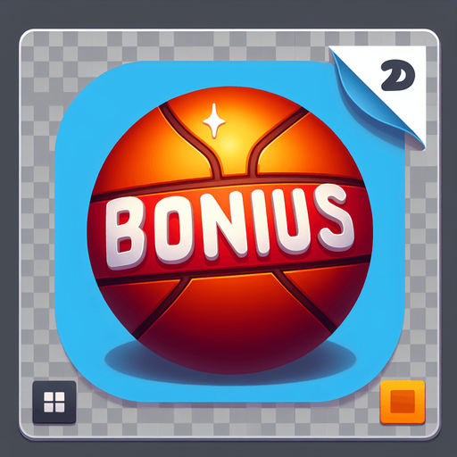 Single Game Texture. In-Game asset. 2d. flat graphic orange red. Basketball saying "bonus" white font.
Single Game Texture. In-Game asset. 2d. Blank background. High contrast. No shadows.