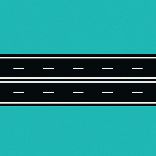 Make a freeway with image ratio of 2048x2732 but freeway should be seem like top view and should go from left to right.
In-Game asset.  2d.  High contrast.  No shadows