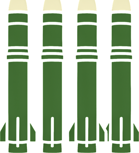 only green missiles with white caps, same as in the image