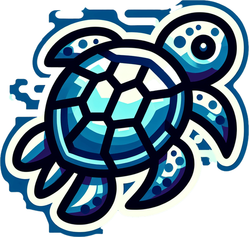 Turtle.
Single Game Texture.  In-Game asset.  2d.  Blank background.  High contrast.  No shadows