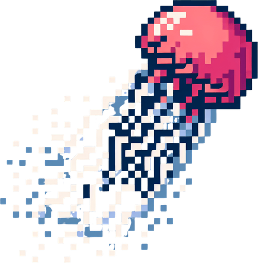 2d 16 bit classic image jellyfish.
Single Game Texture.  In-Game asset.  2d.  Blank background.  High contrast.  No shadows