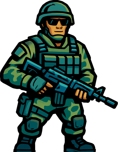 Soldier.
In-Game asset.  High contrast.  No shadows
