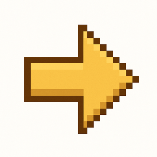 #F3D296 colour small arrow pixel art.
In-Game asset.  2d.  High contrast.  No shadows