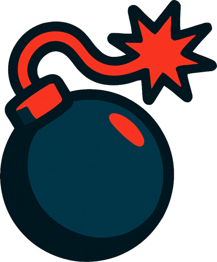 bomba.
In-Game asset.  2d.  High contrast.  No shadows