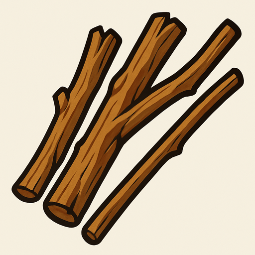 sticks.
In-Game asset.  2d.  High contrast.  No shadows