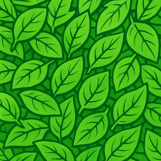 green leaf background.
In-Game asset.  2d.  High contrast.  No shadows