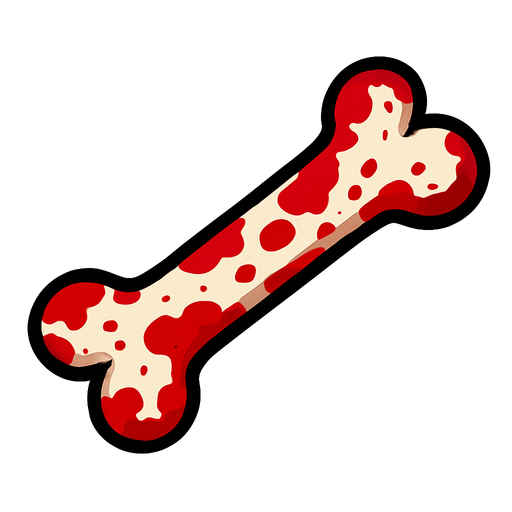 Kanlı kemik 2D. Top View..
In-Game asset.  2d.  High contrast.  No shadows
