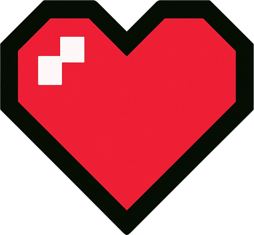 heart.
In-Game asset.  2d.  High contrast.  No shadows