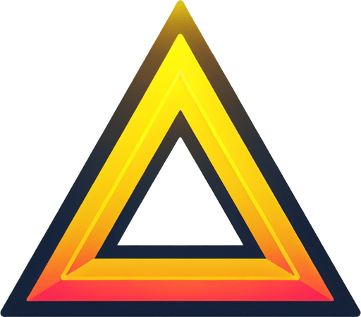 yellow colored triangle with a gradiant.
Single Game Texture. In-Game asset. 2d. Blank background. High contrast. No shadows.