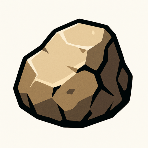 small rock.
In-Game asset.  2d.  High contrast.  No shadows