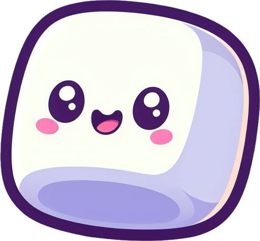 Vibrant cartoon candy white marshmallow.
Game asset. 2d. Blank background. High contrast. No shadows.