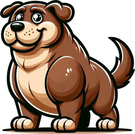 Mega dog.
2D cartoon, no background