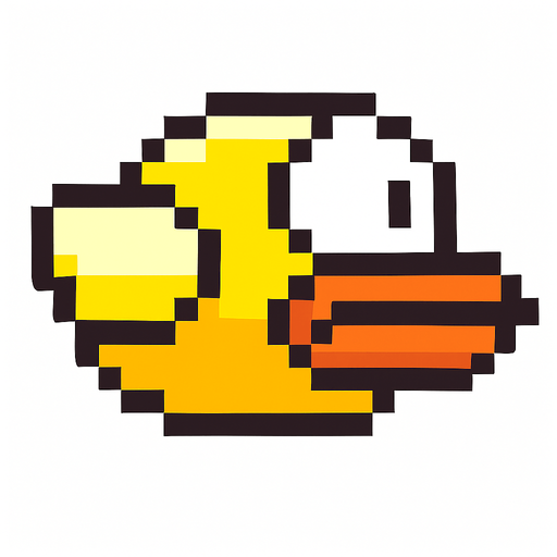 Flappy bird kuşu.
In-Game asset.  2d.  High contrast.  No shadows