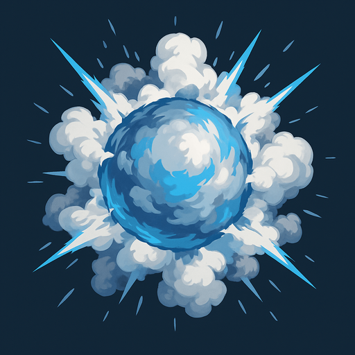 Airball explosion. sphere. mixed grey with white & blue colors. HD colors
In-Game asset.  2d.  High contrast.  No shadows