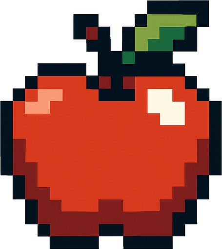 Make me a apple pixel 2d.
In-Game asset.  2d.  High contrast.  No shadows