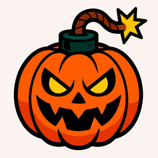 pumkin bomb.
In-Game asset.  2d.  High contrast.  No shadows