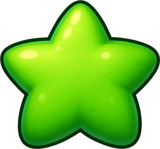 bright green fat star.
In-Game asset