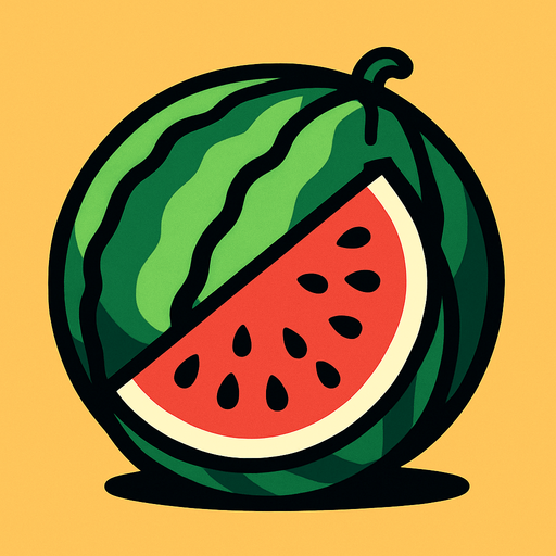 Watermelan.
In-Game asset.  2d.  High contrast.  No shadows