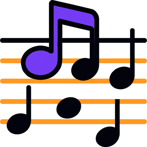 2D muzik notasi.
In-Game asset.  2d.  High contrast.  No shadows